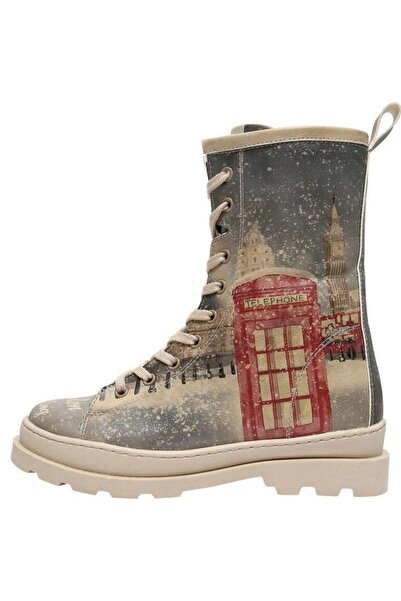 Dogo Γυναικείες μακριές μπότες με φερμουάρ από δέρμα Vegan - London Is Calling Design