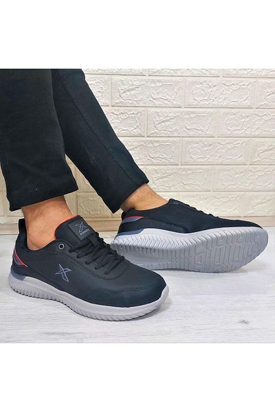 Kinetix Olego Pu Black Comfort Atom Sole Comfortable Sports Shoes