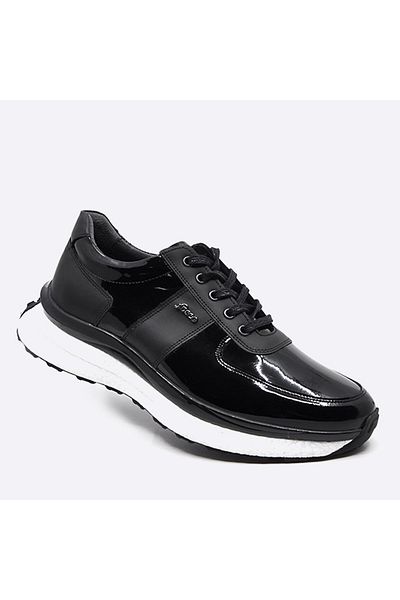 Fosco Black Patent Leather Sneaker Men's Shoes 2982 430 327