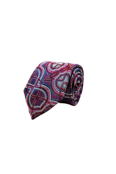 VENCHY Pink Navy Blue Hare Pattern Tie 9905-1K