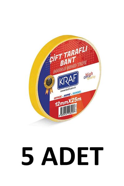 KRAF 5 Τεμάχια 12 Μm X 25 Μέτρα Ταινία Διπλής Όψης