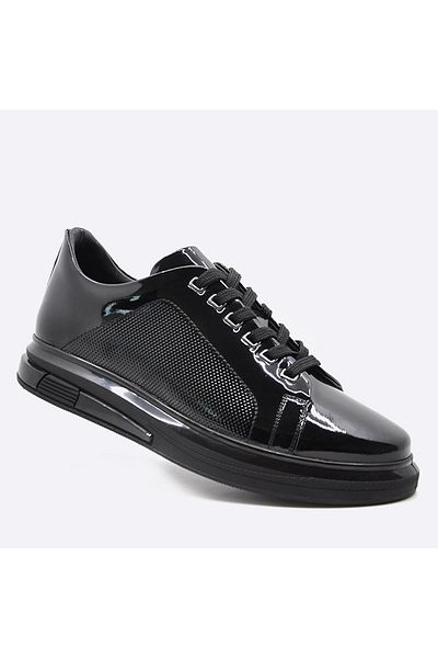 Fosco Patent Leather 9963 Black Sneakers - Men's