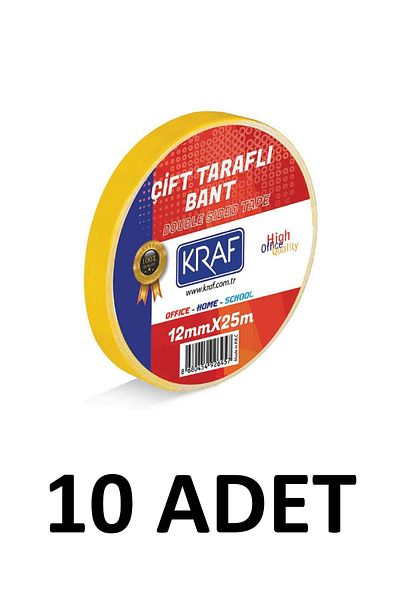 KRAF 10 Τεμάχια 12 Μm X 25 Μέτρα Ταινία Διπλής Όψης