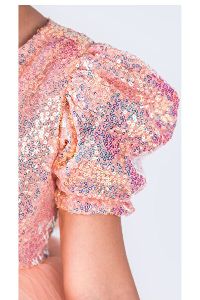 zeyamoda kids Pul Payetli Tütülü Kız Çocuk Elbise