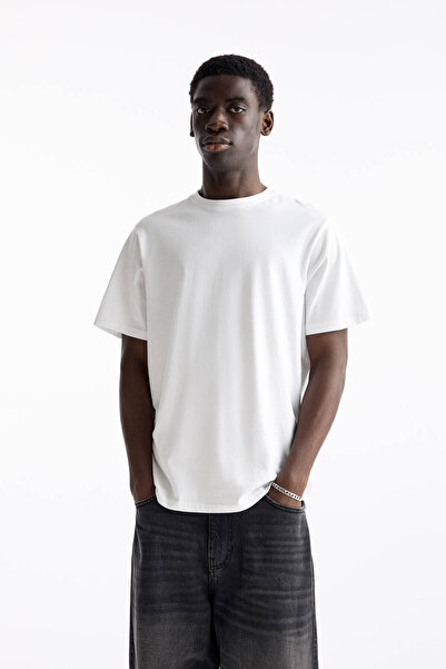 Pull & Bear Basic short sleeve cotton T-shirt