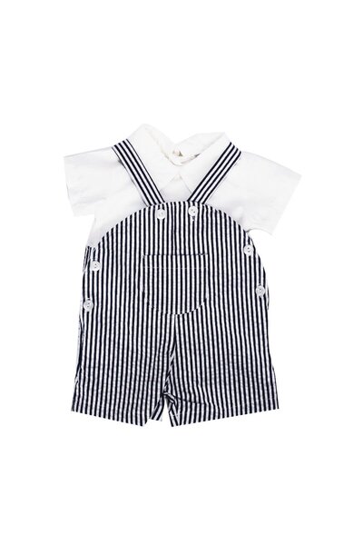 bebegen قميص سالوبيت مخطط باللون الأبيض للأطفال الأولاد