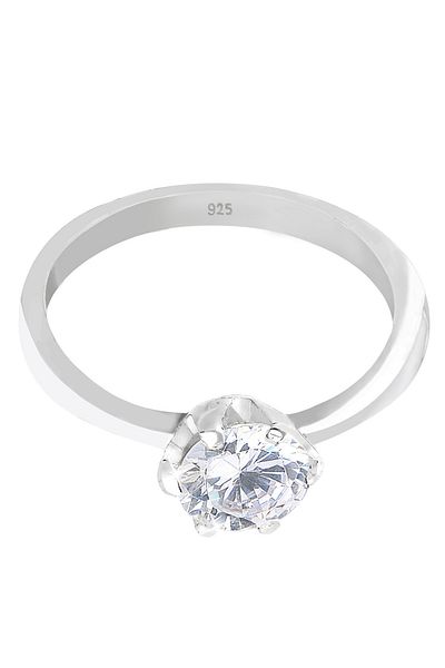 ELLI Ring Solitärring Zirkonia 925 Sterling Silber