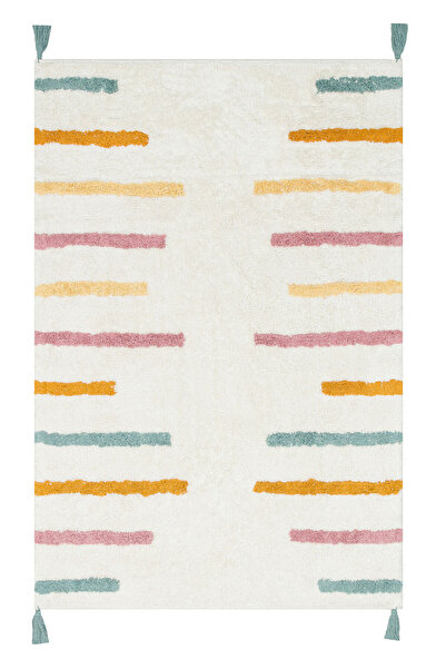 Vog Halı Bonny Çizgili Çok Renkli Çocuk Odası Halısı Yıkanabilir Kaydırmaz Ta...