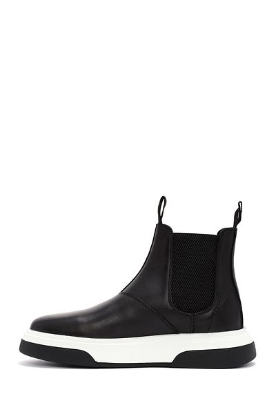 Derimod Black Leather Chelsea Boots - Men's, Thick Sole, Casual, 24WFD 681918
