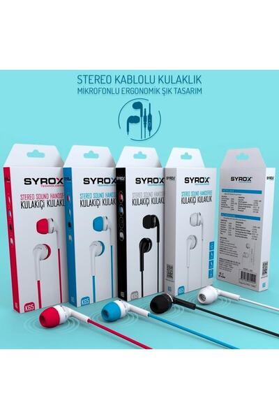 Syrox K17 Stereo Kablolu Kulak Içi Kulaklık 3.5mm