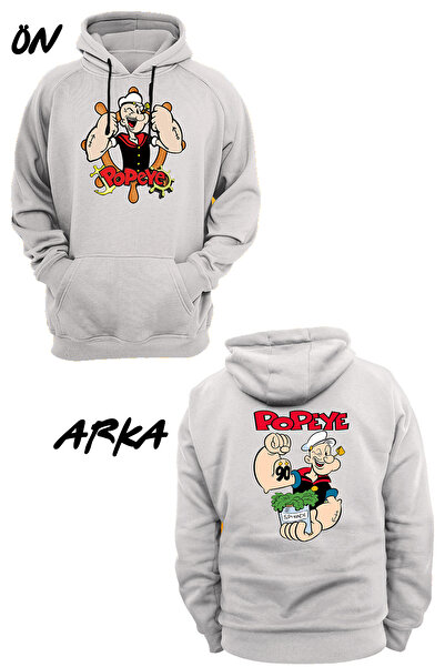 remonz Popeye Printed - 3 Thread. Raised, Fleece Inside, Very Thick Hooded Hoodie