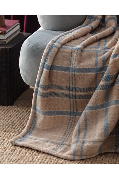 Madame Coco Tignes Welsoft Beige Fleece Printed Tv Blanket