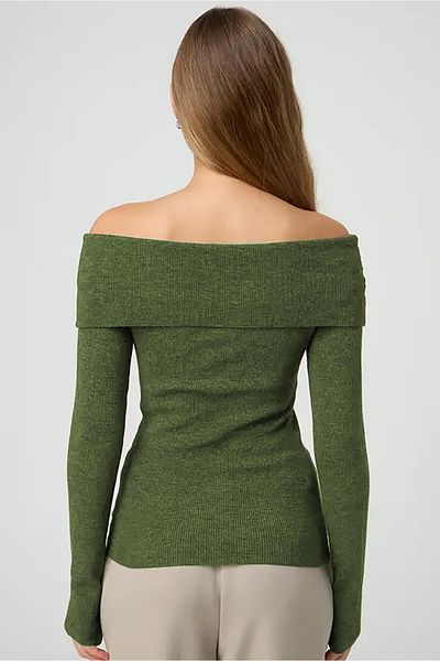 Madmext Mg2184 Model Khaki Knitwear Sweater - Madonna Collar, Long Sleeve