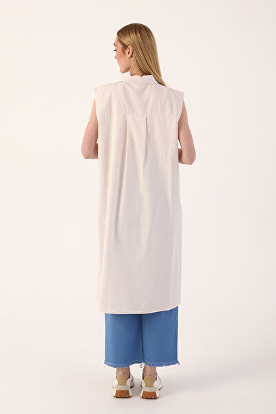 ALLDAY Açık Pembe Kolsuz Basic Uzun Gömlek Tunik