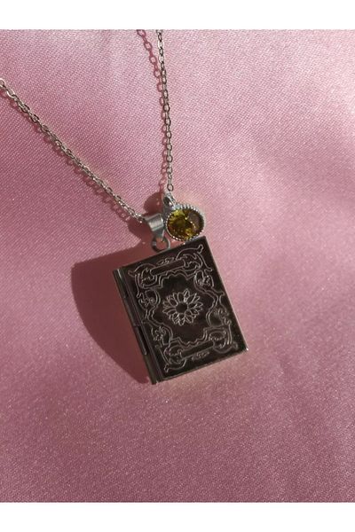 Reorah Collection Birth Month Steel Necklace - 12 Princess Book Cover, August