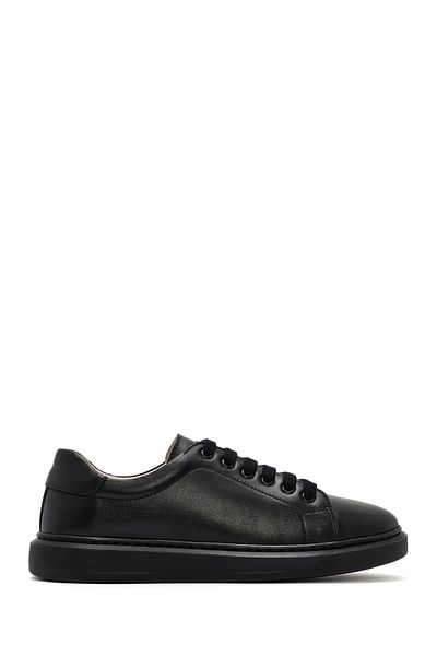 Derimod Black Leather Women's Sneakers - Lace-up, 24wfd 500918