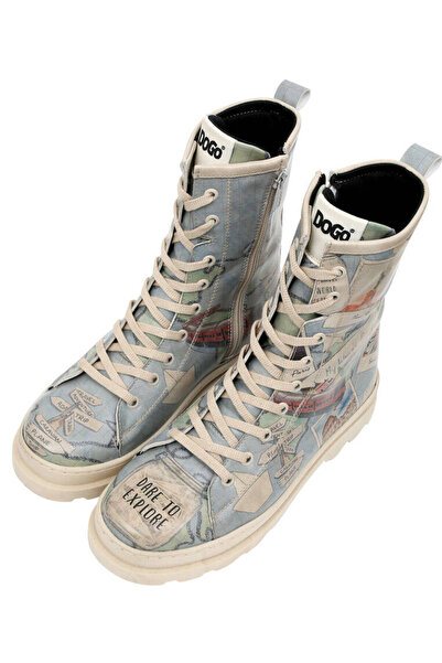 Dogo Γυναικείες Vegan δερμάτινες μακριές μπότες με μπλε φερμουάρ - Dare To Explore Design