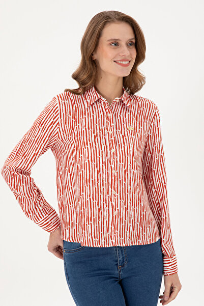 U.S. Polo Assn. Kadın Kiremit Uzun Kollu Gömlek 50289904-VR031