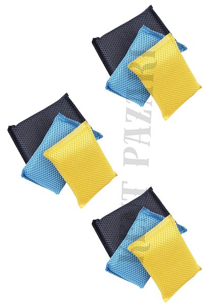 Kent Pazarı 9 Pieces of Mesh Magic Sponge - Kitchen Dish Sponge, Long-Lasting Use