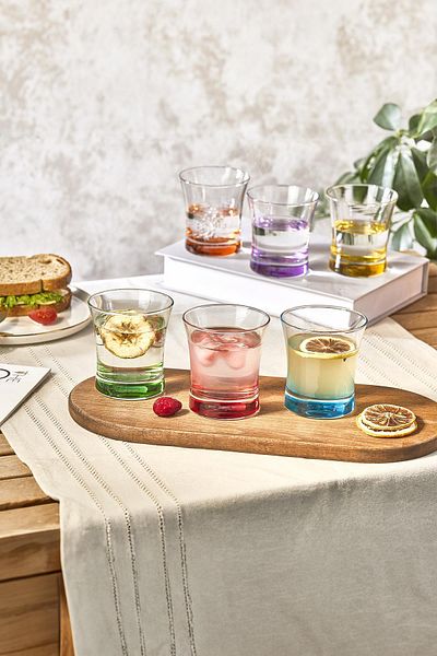 SELKA HOME طقم أكواب مشروبات غازية مكون من 6 قطع من ميا