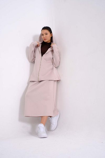 SARE ERKMEN Scuba Fabric Skirted Tracksuit Set