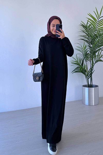 Ka Hijab Mercerized Hijab Φόρεμα - Μαύρο