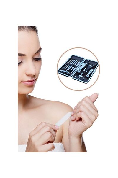 intoku Professional Manicure Pedicure Set with Bag 13 Pieces