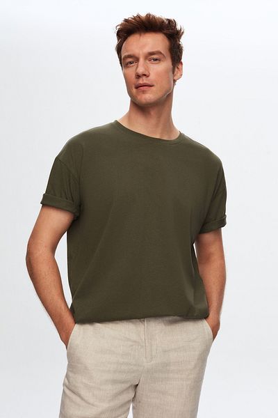 D'S Damat Μπλουζάκι Comfort Khaki 100% βαμβάκι