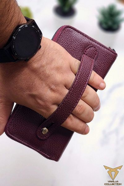 ANDİFLİ Unisex Δερμάτινη θήκη κάρτας Portfolio Μακρύ πορτοφόλι με θήκη τηλεφώνου
