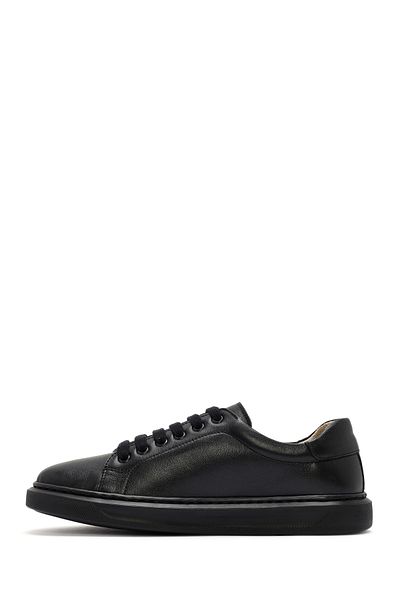 Derimod Black Leather Women's Sneakers - Lace-up, 24wfd 500918