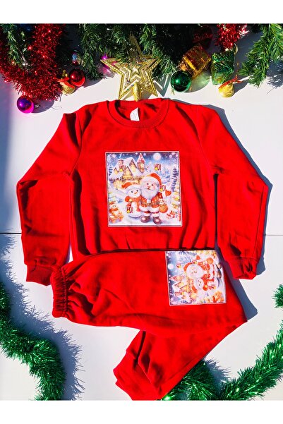 MUSCO Children's Christmas Suit 3D Printed Red Unisex Christmas Christmas Suit