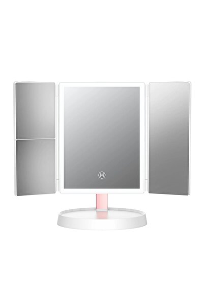 Onetick Profesyonel Beyaz Büyüteçli Işıklı Şarjlı Makyaj Aynası
