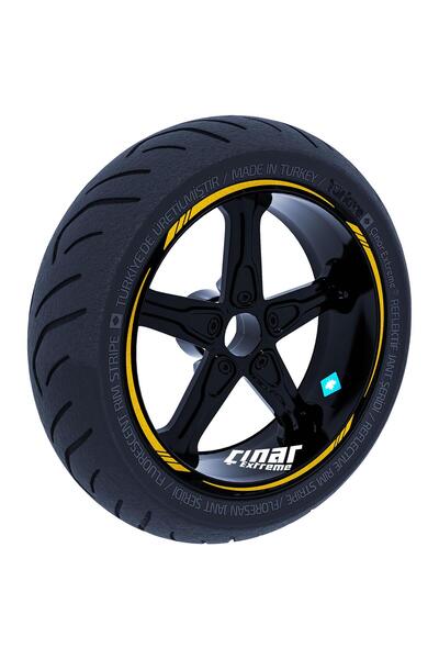 Çınar Extreme Yaldızlı Gold 4 Parçalı Keskin Jant Şeridi Sticker Çınar Extrem...