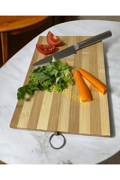 RENK YAPI RÜYASI لوح تقطيع عالي الجودة مصنوع من الخيزران بنسبة 100% مع حلقة ت...