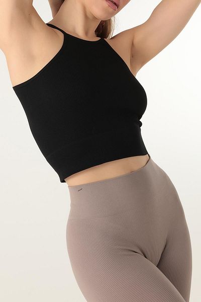 Doremi Knitted Halter Collar Seamless Bustier