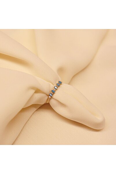 TAHAN MÜCEVHERAT Sıralı Firuze Baget Minimal Yüzük-8