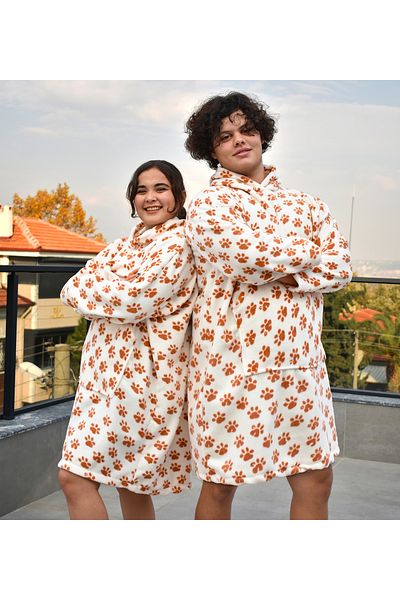 Pandamkee Welsoft Plush Fleece Wearable Blanket Pajamas