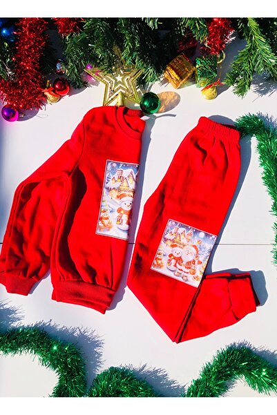 MUSCO Children's Christmas Suit 3D Printed Red Unisex Christmas Christmas Suit