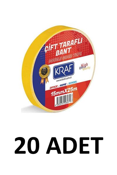 KRAF 20 Τεμάχια 15 Μm X 25 Μέτρα Ταινία Διπλής Όψης