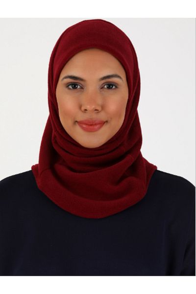 Differenza Boneta cu holograma Hijab din lână termică Burgundy