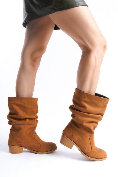 Moda Değirmeni Dámské semišové opálené boty Bg1016-117-0001