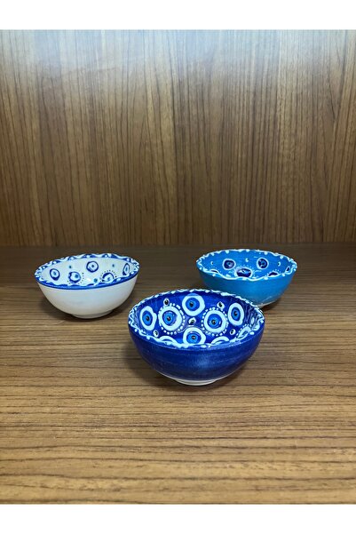Store Ceramic Evil Eye Bowl - Set of 3 Turkish Delight Bowl and Snack Bowl Ha...