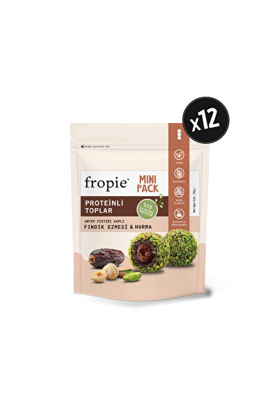 FROPİE Mini Vegan Fruit Balls - with Pistachio and Hazelnut Butter, 32 gr x 12 Pieces