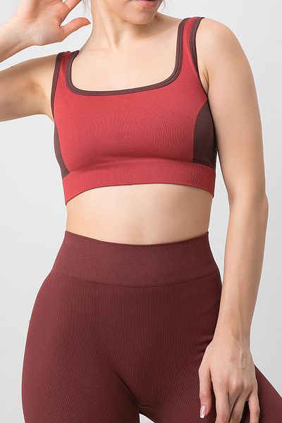 Doremi Seamless Ribbed Thick Strap Sports Bra