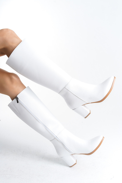 Moda Değirmeni Жіноча біла шкіряна куртка Bg10881170001