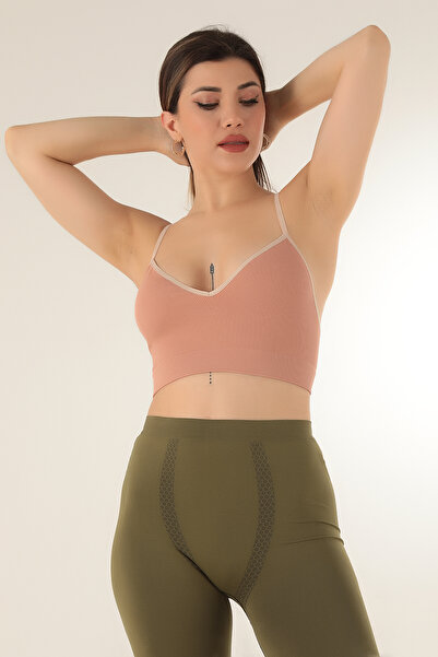 Miorre V-Neck Ribbed Non-Supported Sports Bra - Thin Strap