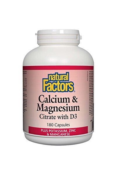 Natural Factors سترات الكالسيوم والمغنيسيوم مع فيتامين د3 والبوتاسيوم والزنك ...