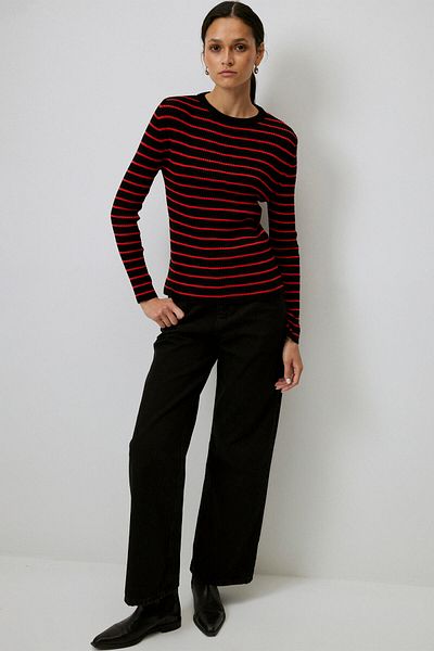 Touché Privé STRIPED TROPHY KNIT SWEATER