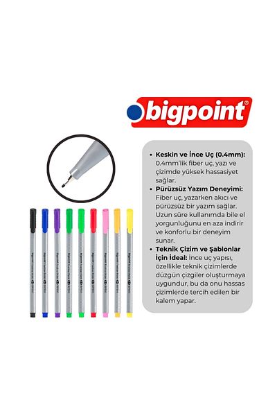 Bigpoint Orange Drawing Pen - 0.4 mm Fiber Tip, Odorless Water Base and Ink