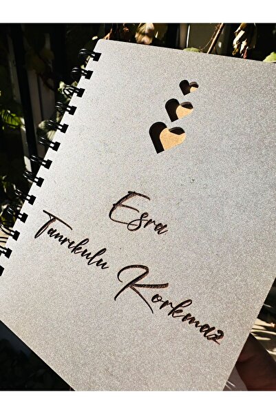 esamore concept دفتر ملاحظات بغطاء خشبي مخصص باسمك، دفتر ملاحظات بغطاء خشبي حلزوني، دفتر ملاحظات